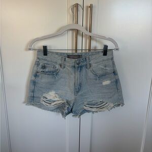 Just USA Distressed Light Blue Jean Shorts